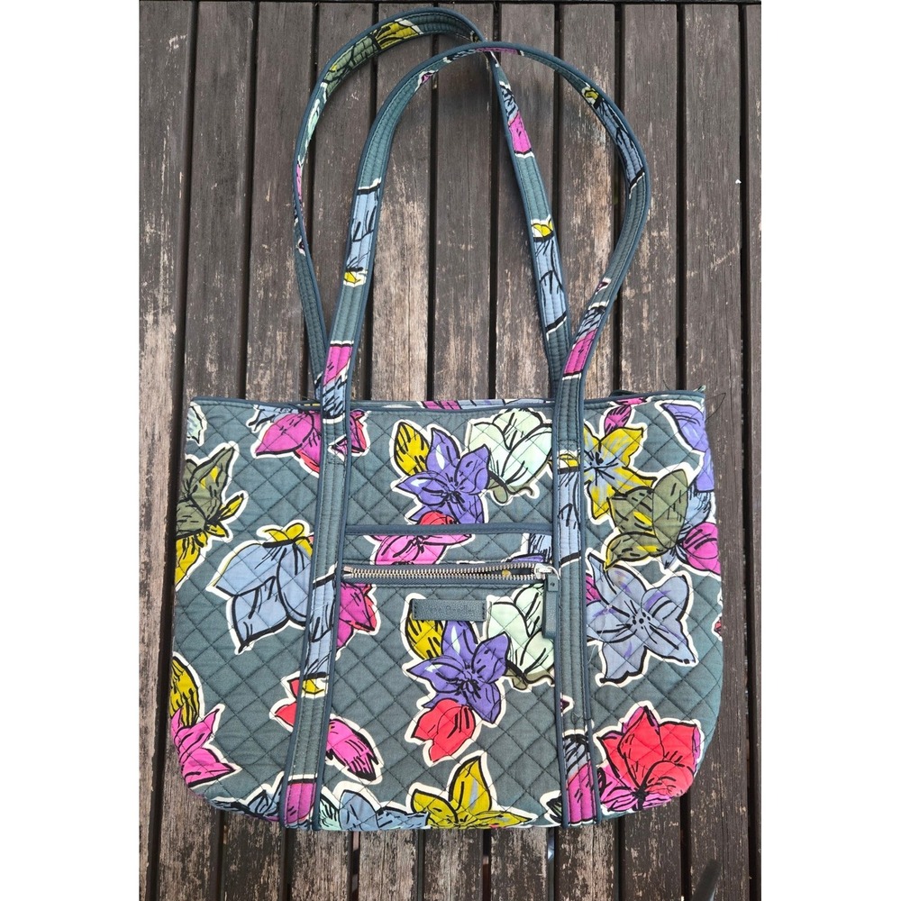 Vera Bradley Quilted Cotton Floral Tote Bag Shoulder Handbag